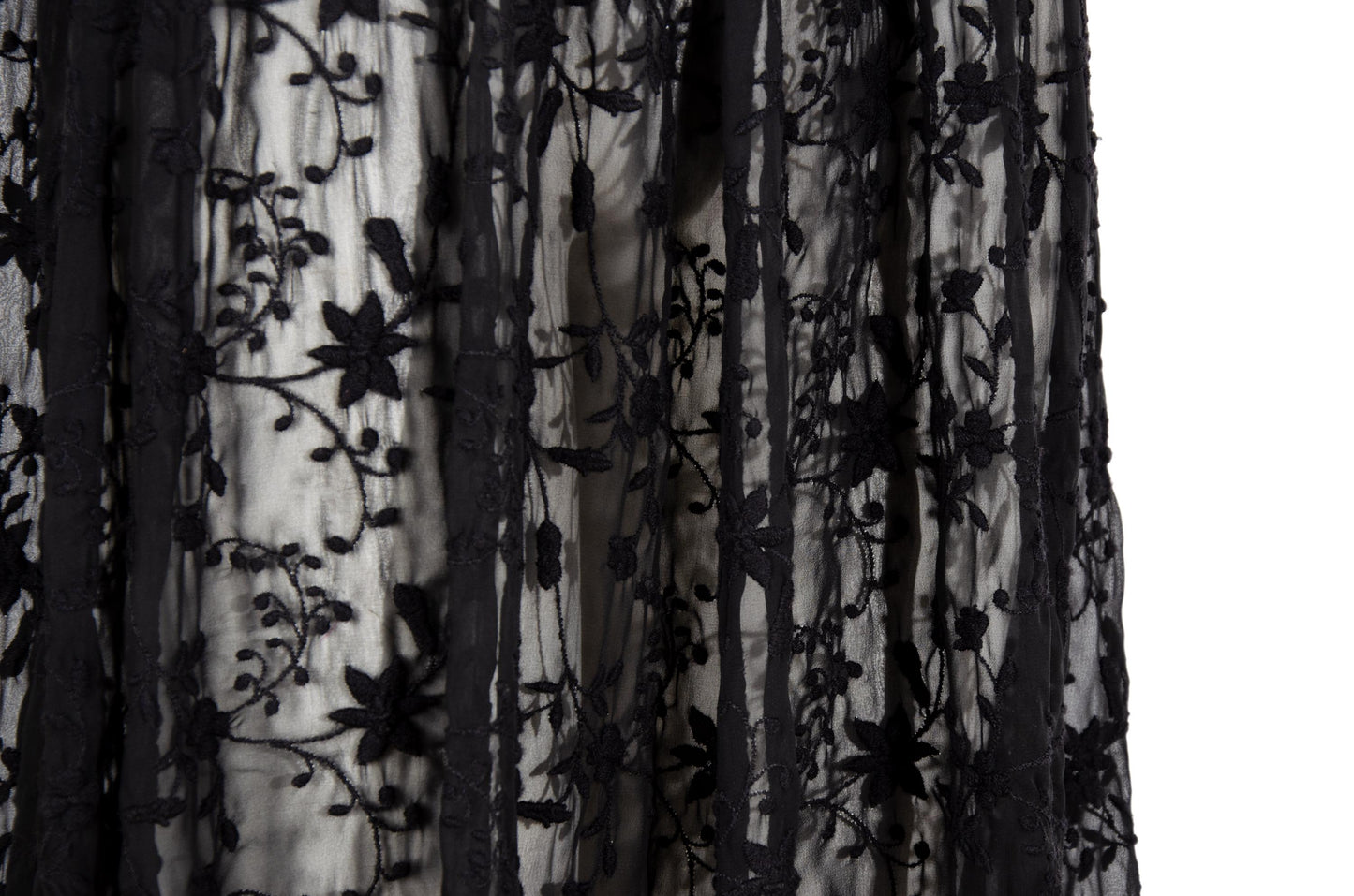 90s Marcel Marongiu sheer high waist lace maxi skirt / Made in France