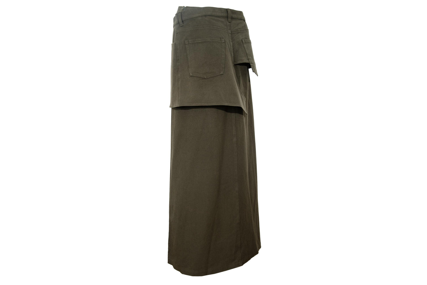 Vintage Atsuro Tayama military inspired maxi skirt with asymmetric layered overskirt / MADE IN JAPAN
