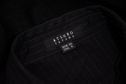 Vintage Atsuro Tayama layered wool knit dress with button up shirt insert