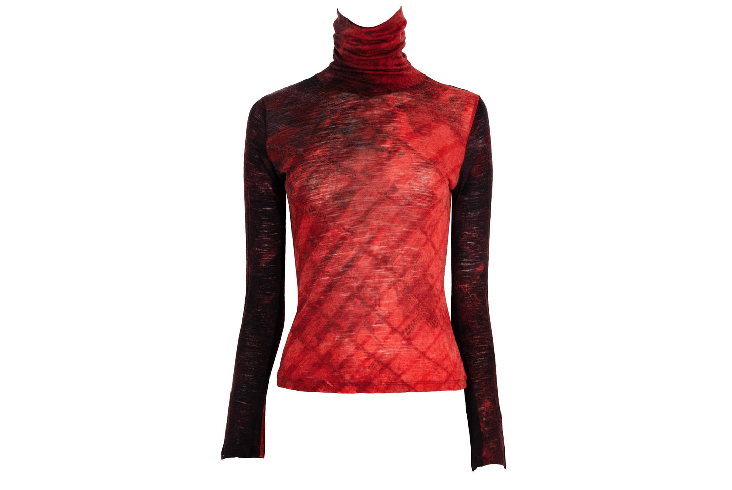 2000s Italian designer wool abstract turtleneck long sleeves top / Made in Italy