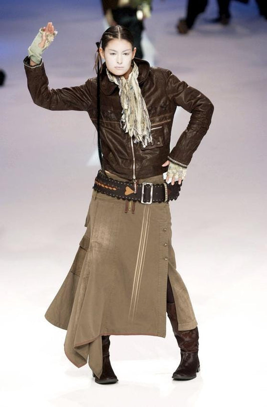 F/W 2003 Marithé + François Girbaud utility asymmetrical cargo skirt / Made in Italy