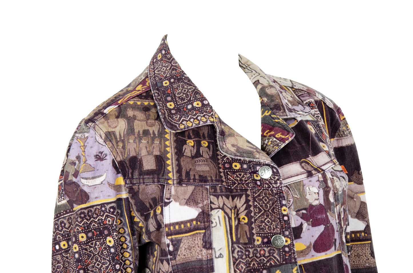 Vintage French designer patchwork print jacket and skirt set