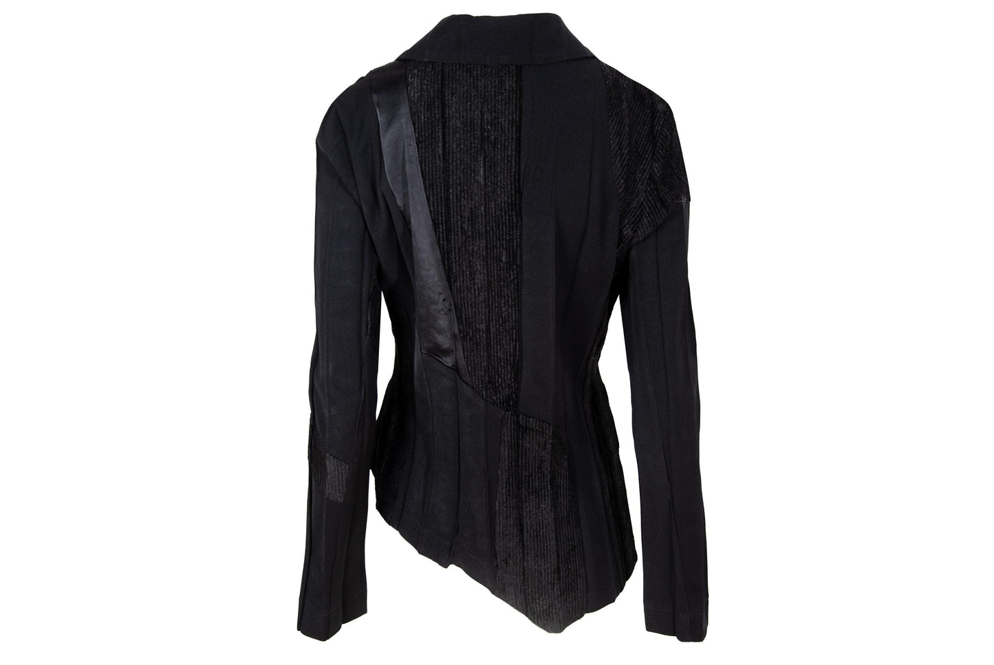 Vintage French brand deconstructed pleats avant garde black asymmetrical jacket / Made in France