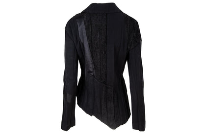 Vintage French brand deconstructed pleats avant garde black asymmetrical jacket / Made in France