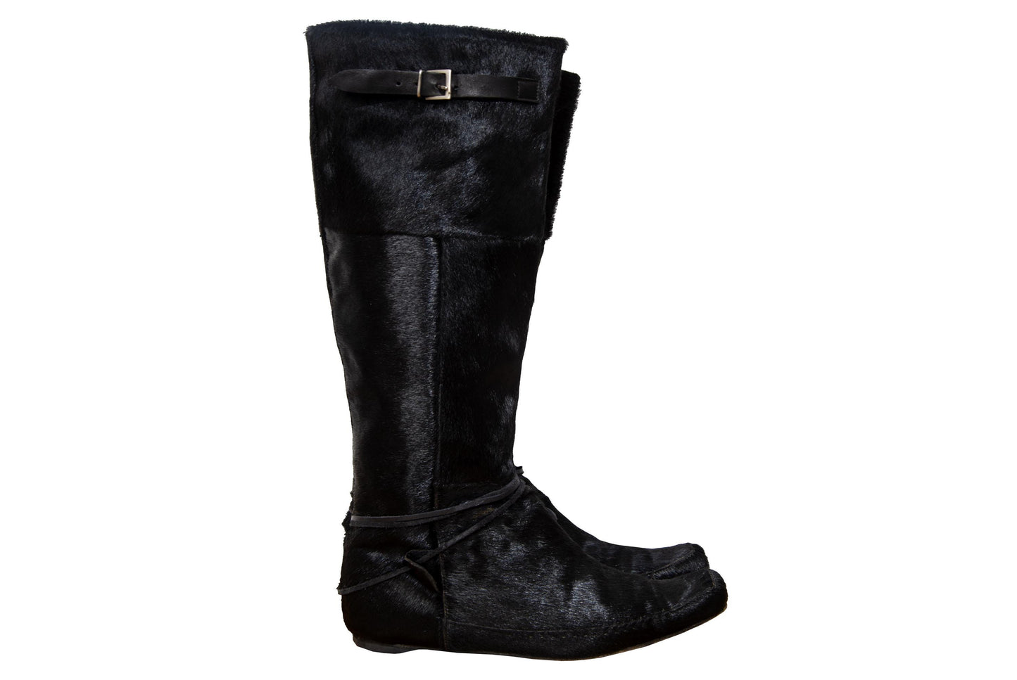F/W 2005 Marithé + François Girbaud black pony hair tall boots