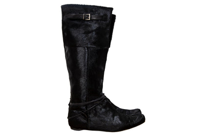 F/W 2005 Marithé + François Girbaud black pony hair tall boots
