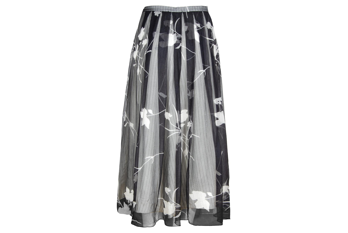 2000s Simultaneous 100% silk sheer pleated skirt / Made in Italy
