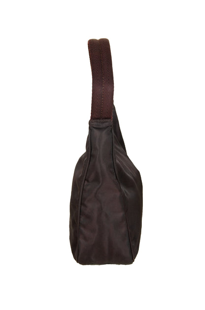 Vintage Prada brown tessuto mini hobo handbag / 90s - 2000s Prada brown nylon mini purse