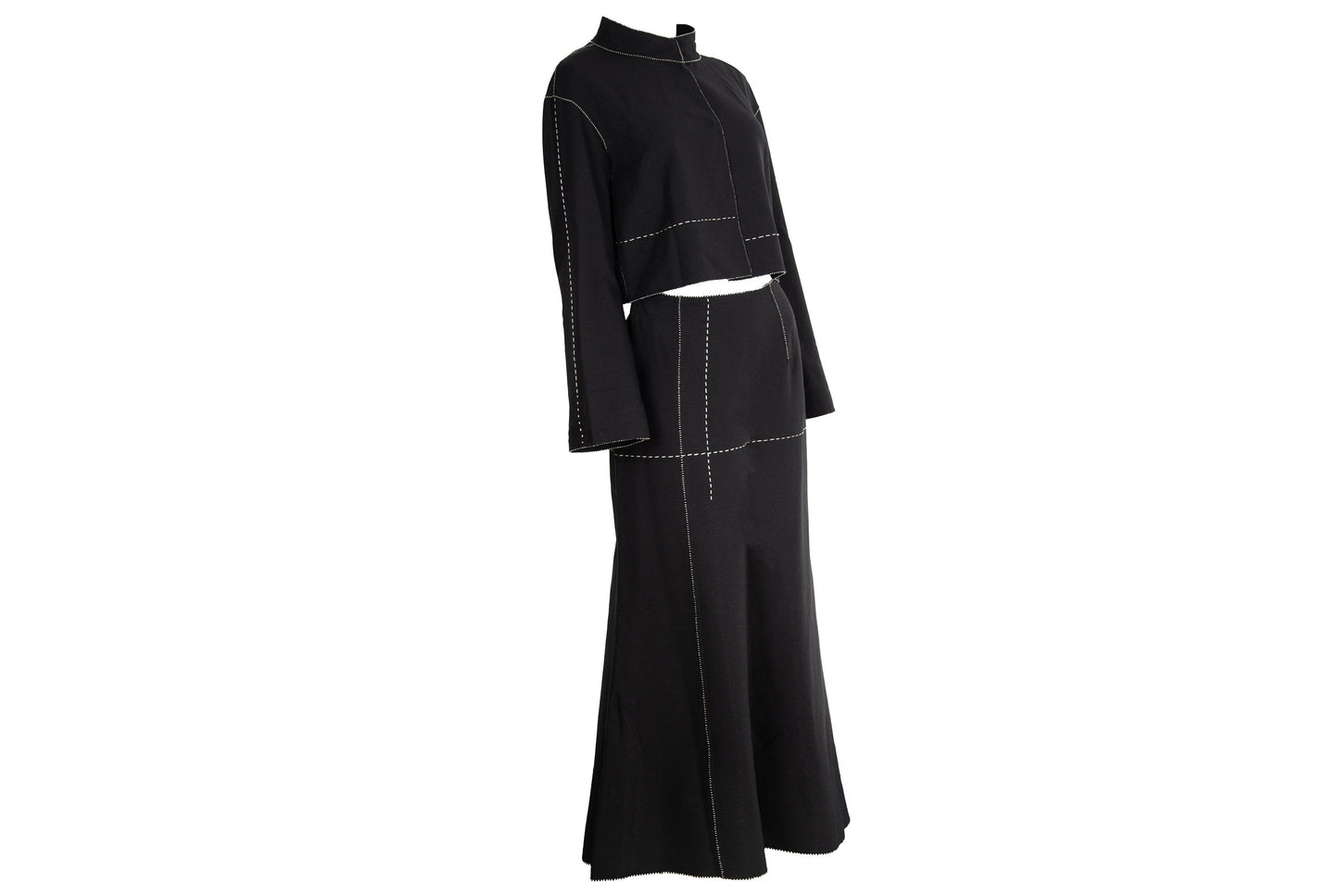 90s Ritsuko Shirahama cropped jacket and maxi skirt two piece set / Made in Japan