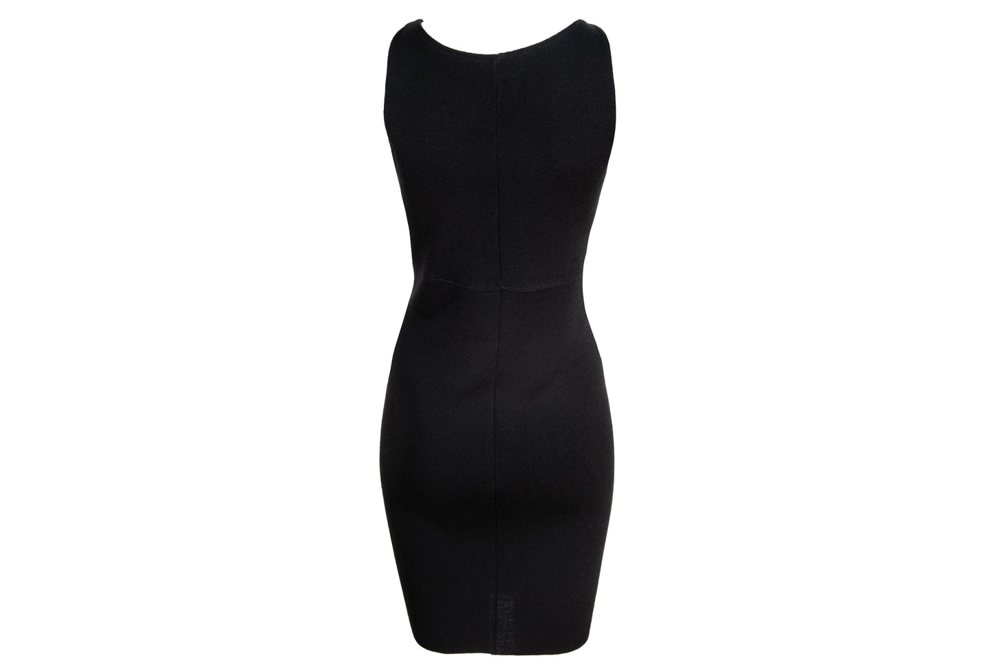 Vestido midi sin mangas de piel y punto vintage de Amaya Arzuaga / Hecho en España