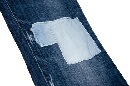 2000s Galliano low rise patchwork jeans / Made in Italy