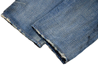 Vintage Enchantement...? mud wash low rise bootcut distressed studded jeans / Made in Japan