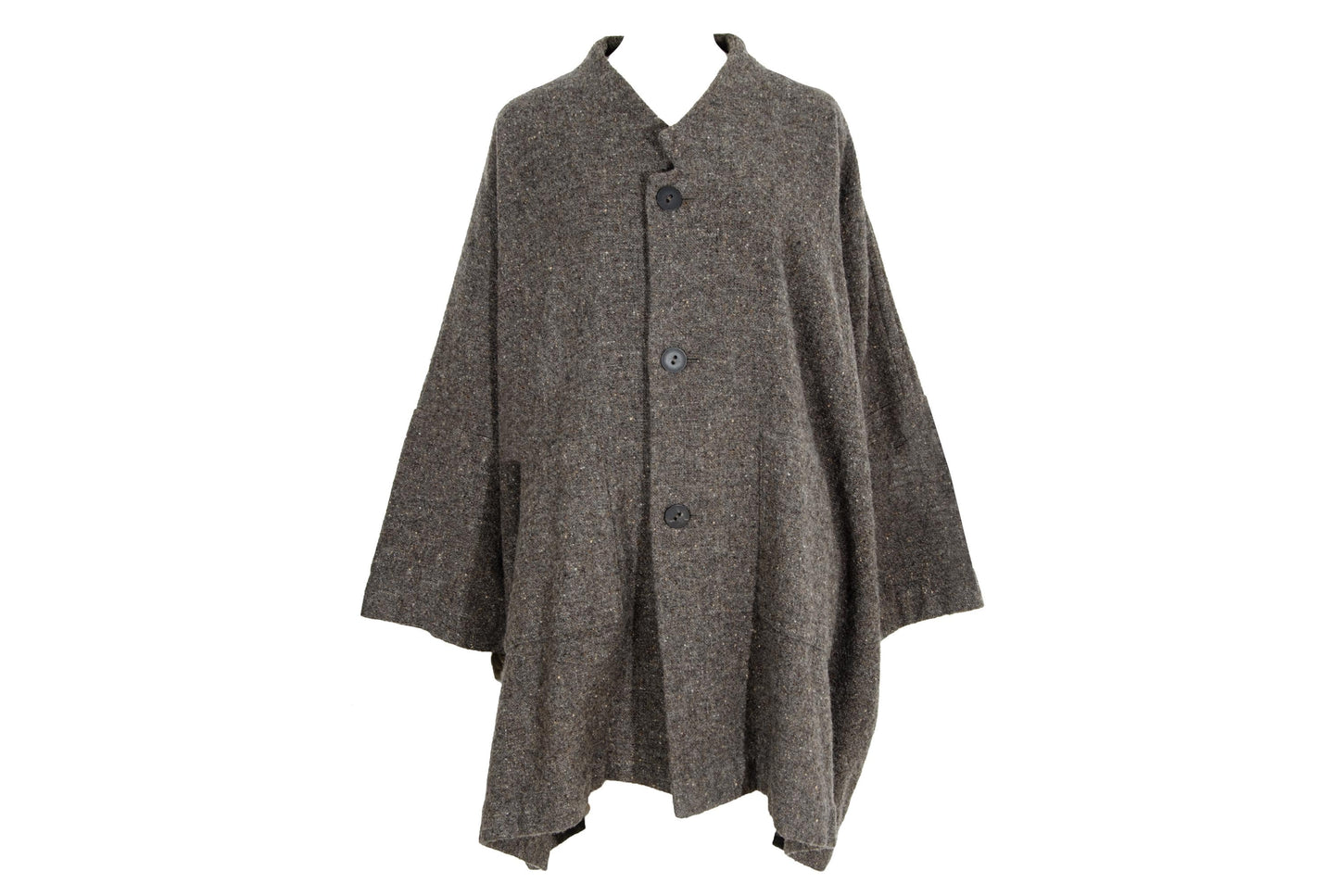 90s Shirin Guild 100% wool boxy button front blanket coat / Made in England