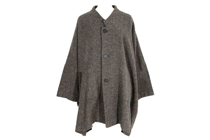 90s Shirin Guild 100% wool boxy button front blanket coat / Made in England