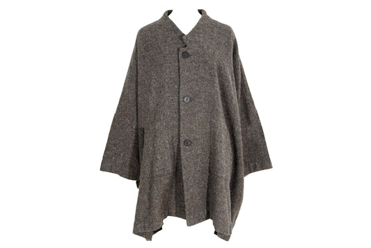 90s Shirin Guild 100% wool boxy button front blanket coat / Made in England