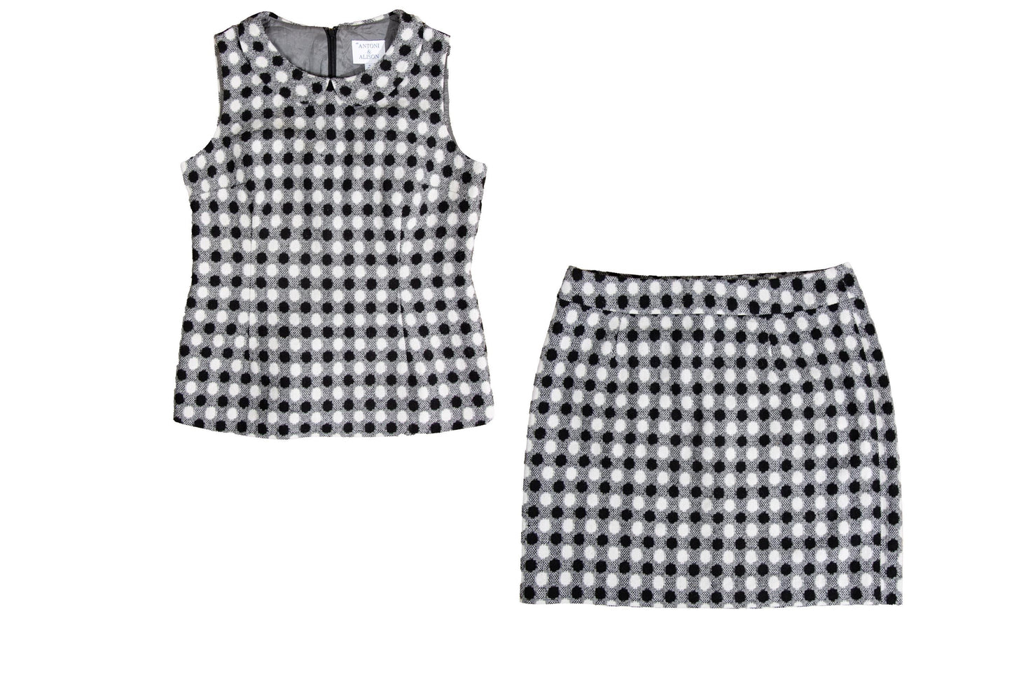 2000s Antoni & Alison polka dot tweed two piece set
