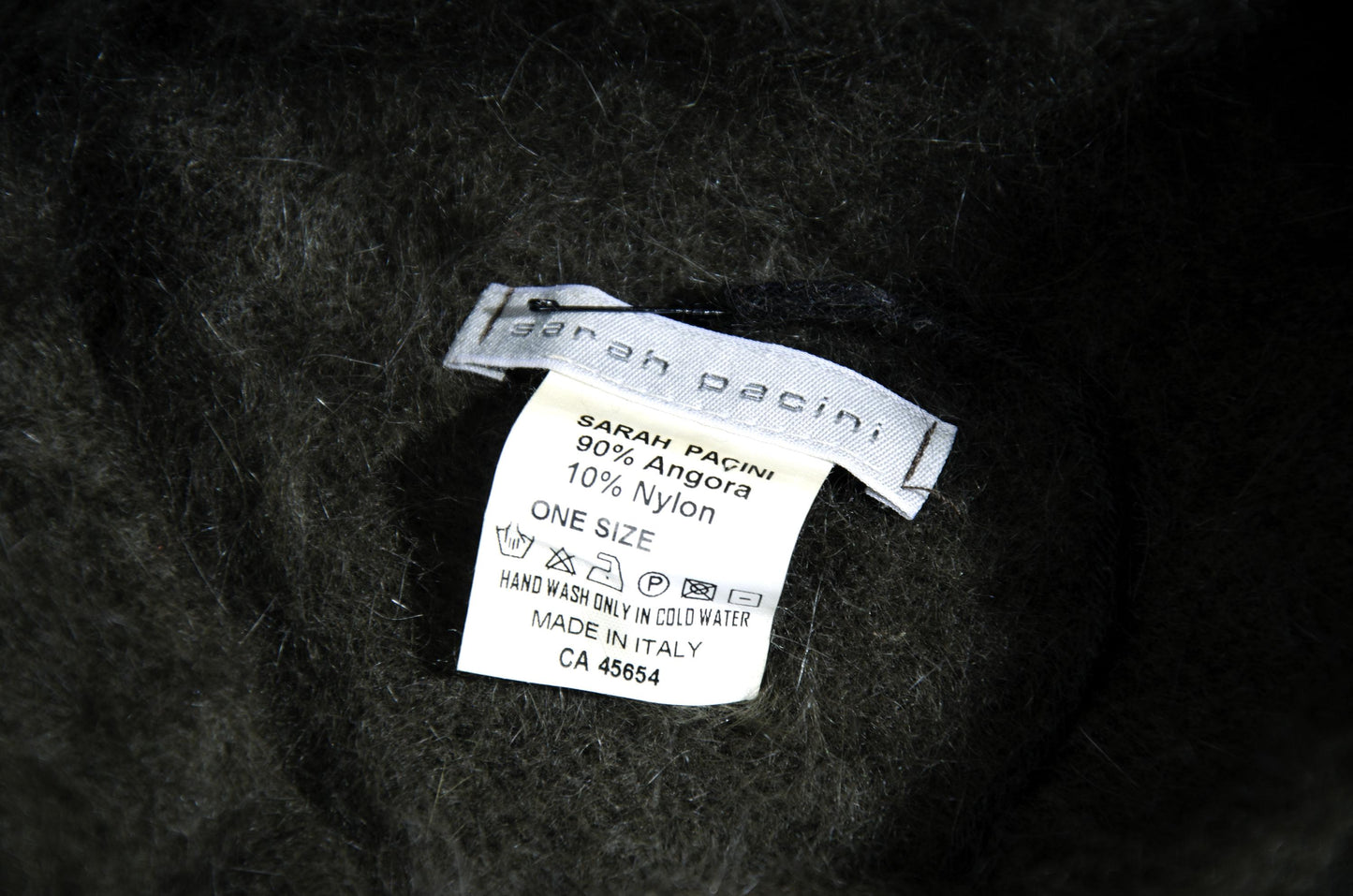 Vintage Sarah Pacini angora knit funnel neck asymmetrical sleeveless tunic / Made in Italy