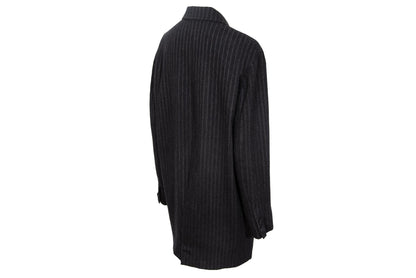 90s Romeo Gigli wool pinstripe dark charcoal long blazer / Made in Italy