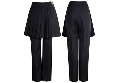 Vintage Dries Van Noten 100% wool black pants with overskirt