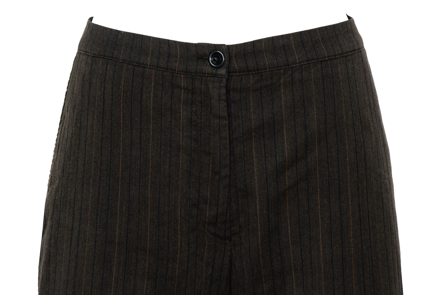 Vintage Dries Van Noten wool & cotton straight wide striped trousers.