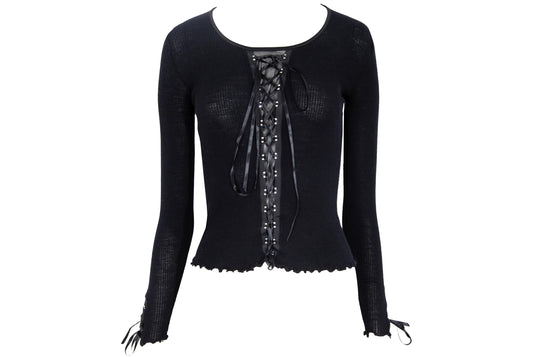 Vintage Italian wool & silk corset knit top / Made in Italy