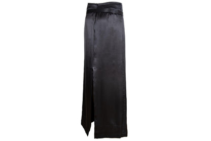 Early 2000s Costume National 100% silk black maxi skirt / Made in Italy
