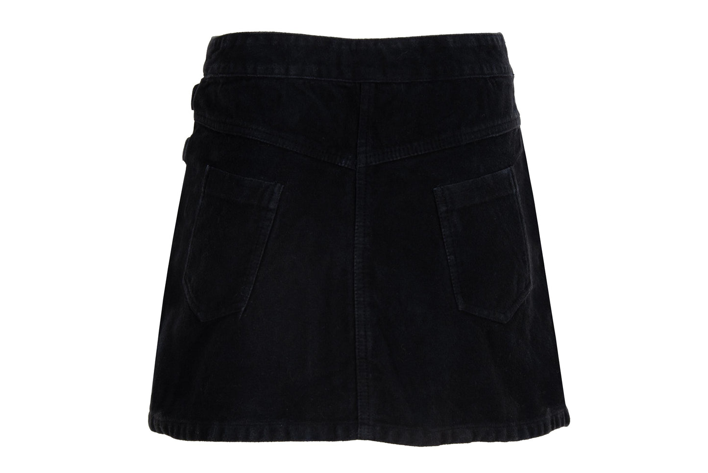 Vintage Gaetano Navarra black moleskin asymmetrical pleated mini skirt / Made in Italy