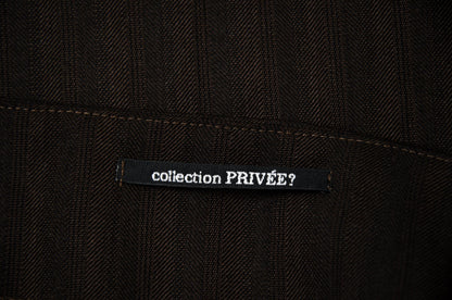 Vintage Collection Privée? wool blend brown striped avant garde skirt / Made in Italy