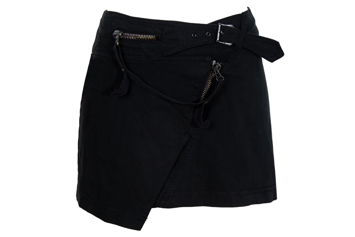 Vintage 2000s Diesel StyleLab asymmetrical cotton wrap mini skirt / Made in Italy