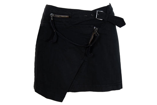 Vintage 2000s Diesel StyleLab asymmetrical cotton wrap mini skirt / Made in Italy