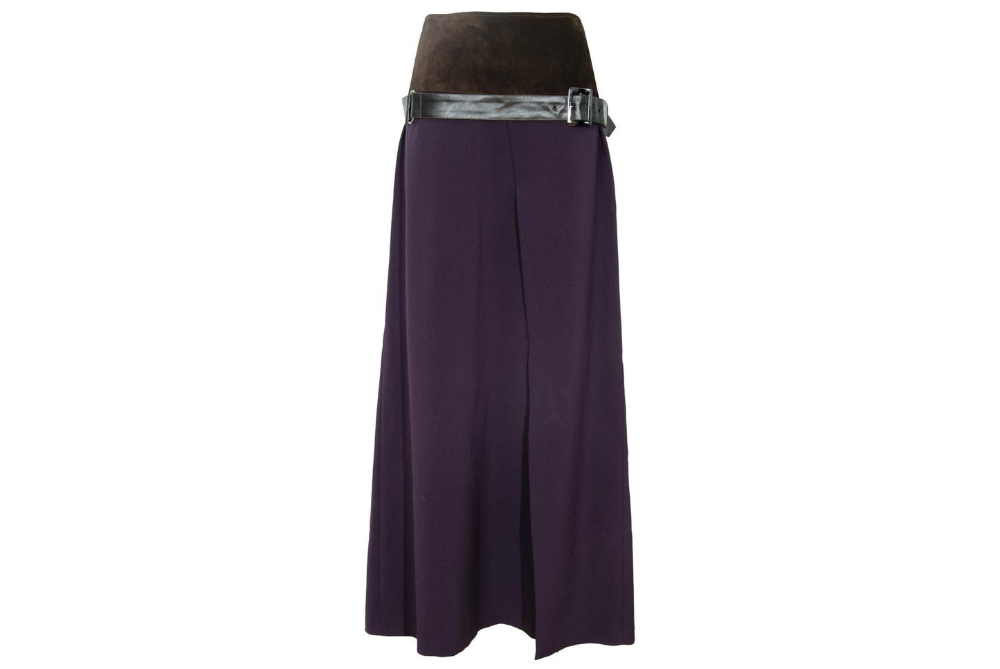 F/W 2002 Simultaneous suede and wool buckle belt skirt / Made in Italy