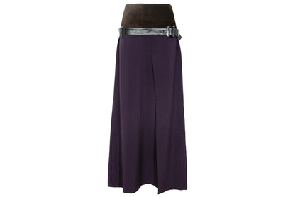 F/W 2002 Simultaneous suede and wool buckle belt skirt / Made in Italy