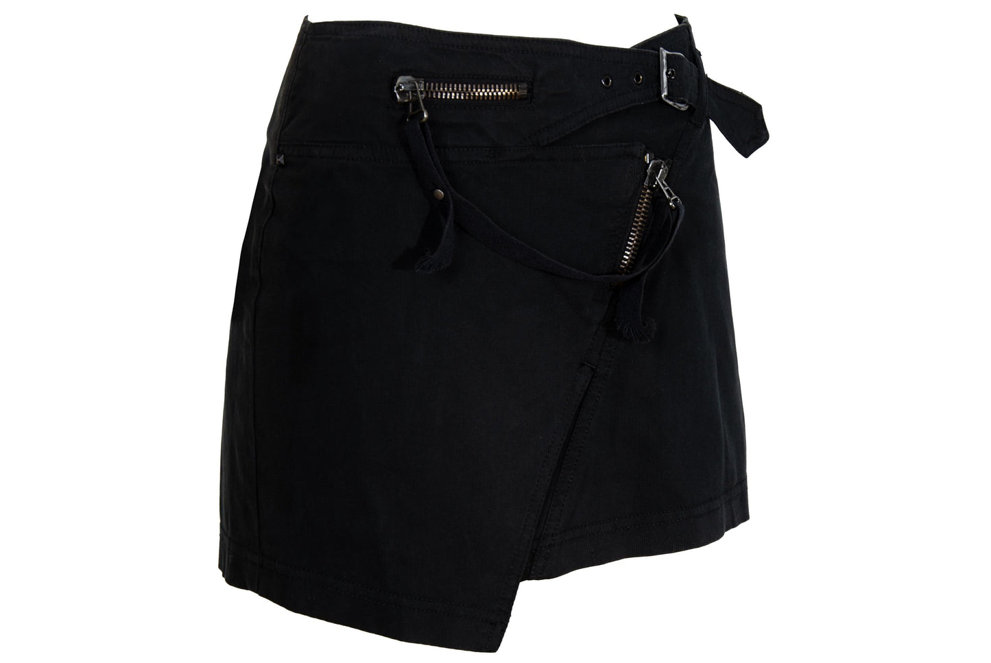 Vintage 2000s Diesel StyleLab asymmetrical cotton wrap mini skirt / Made in Italy