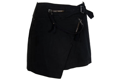 Vintage 2000s Diesel StyleLab asymmetrical cotton wrap mini skirt / Made in Italy