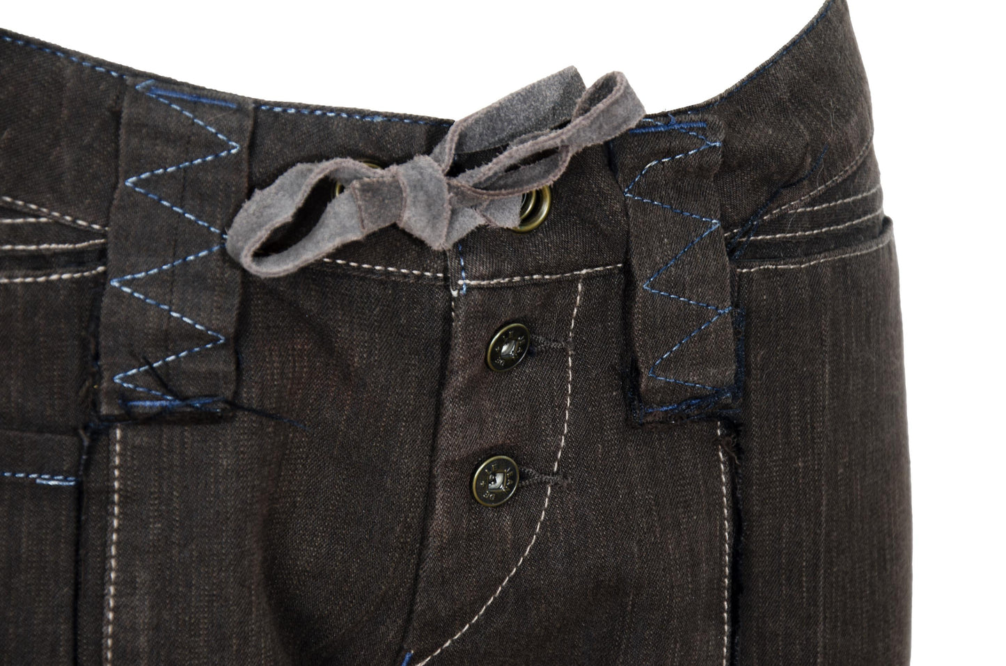S/S 2003 Marithé + François Girbaud flared low waist brown cotton multi pocket pants
