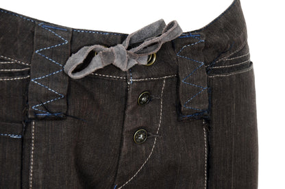 S/S 2003 Marithé + François Girbaud flared low waist brown cotton multi pocket pants