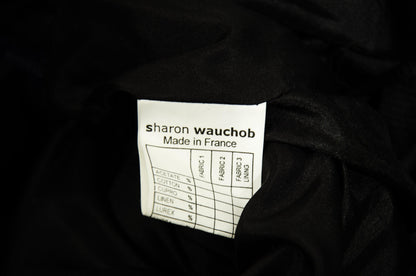 Vintage Sharon Wauchob black silk blend sleeveless vest / Made in France
