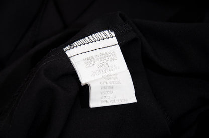 2000s Cop Copine asymmetrical hem black tonal print tunic / Made in France