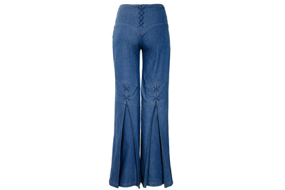 S/S 2002 Fatima Lopes denim lace-up corset style flared jeans