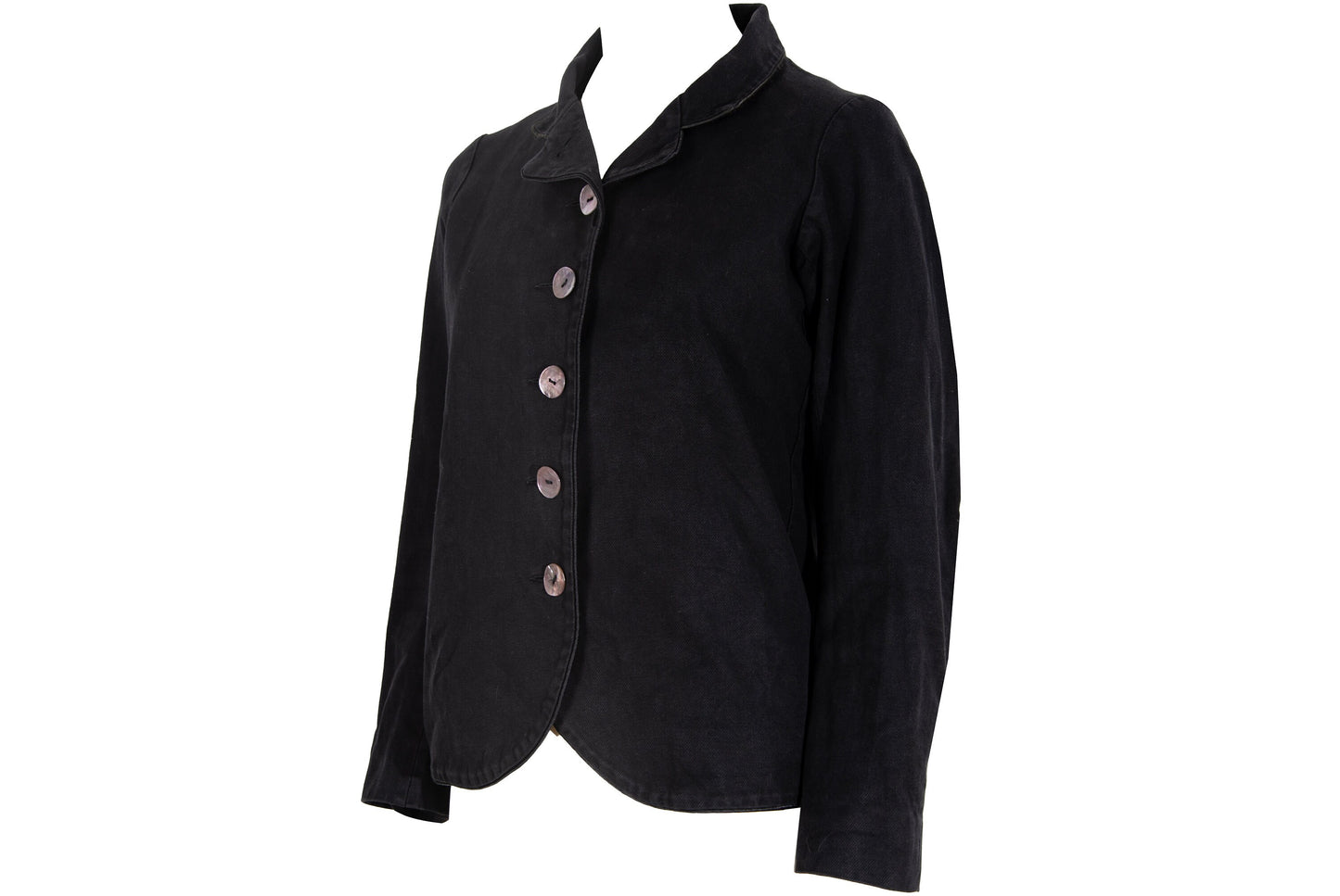 Marc Le Bihan cotton & silk structured rounded button front jacket / Made in France