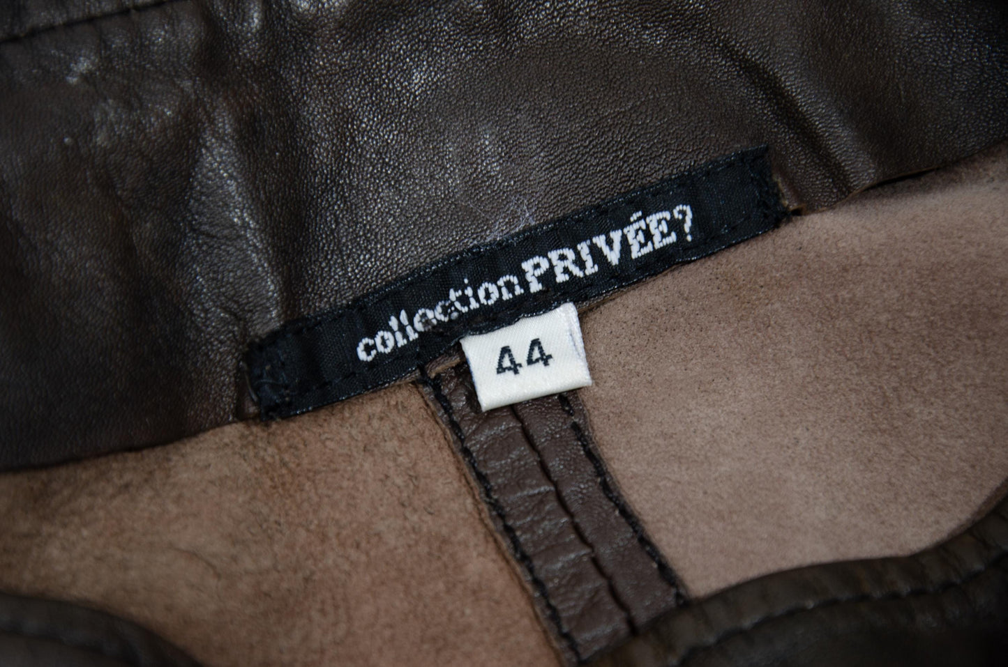 Vintage Collection Privée..? brown leather skirt with embellishments