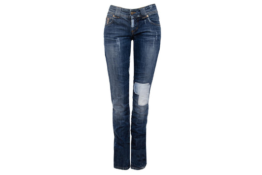 2000s Galliano low rise patchwork jeans / Made in Italy