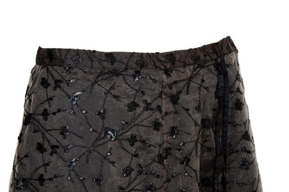 90s Marcel Marongiu embroidered sheer tulle midi skirt / Made in France
