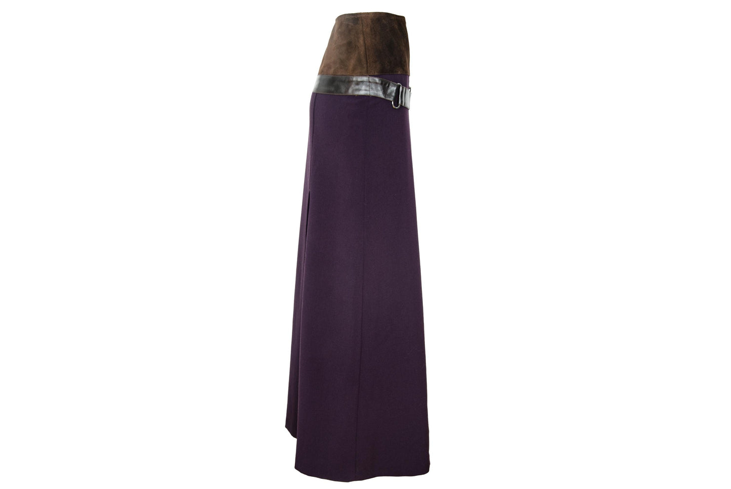 F/W 2002 Simultaneous suede and wool buckle belt skirt / Made in Italy