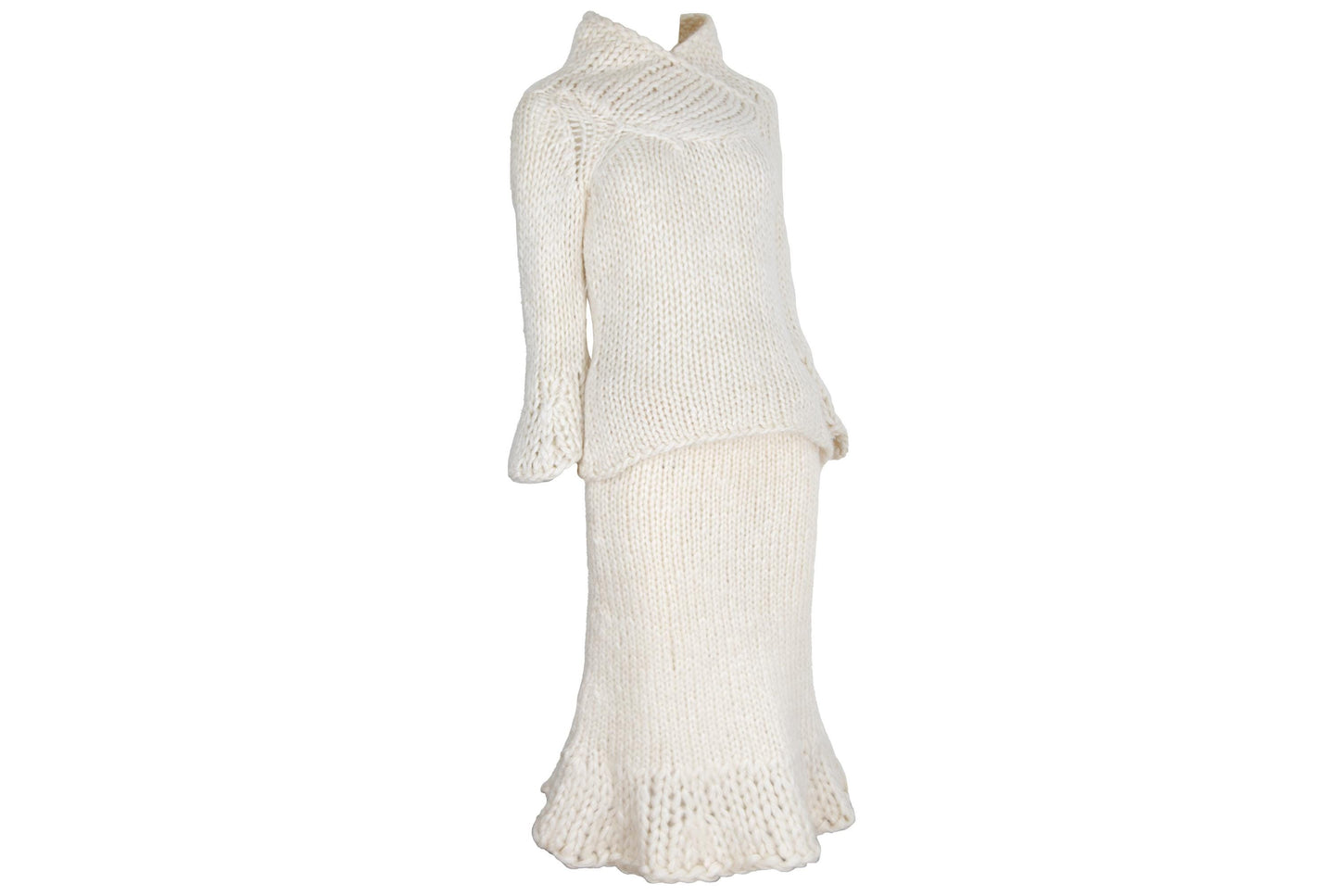 Vintage Junko Shimada fuzzy mohair chunky knit two piece set / Made in Japan