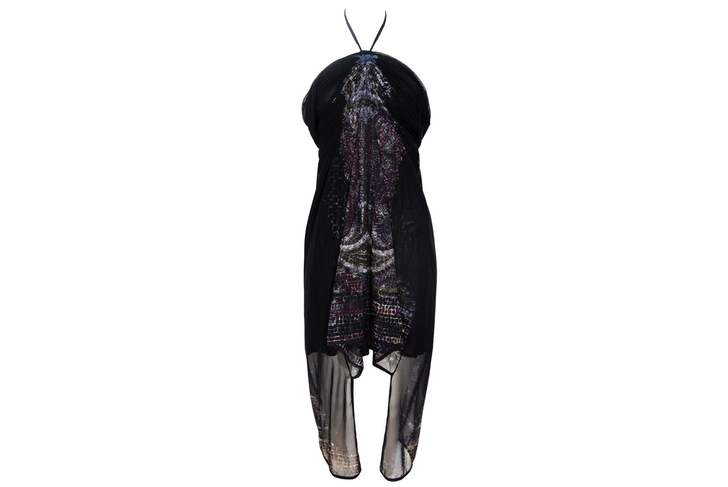 Vintage Italian brand Roman mosaic print mesh dress / Made in Italy