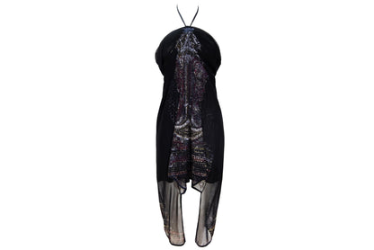 Vintage Italian brand Roman mosaic print mesh dress / Made in Italy