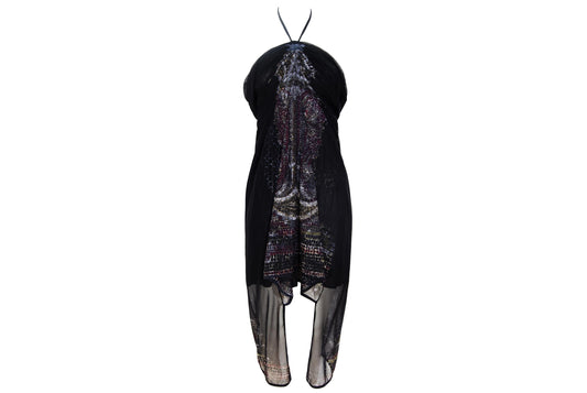 Vintage Italian brand Roman mosaic print mesh dress / Made in Italy