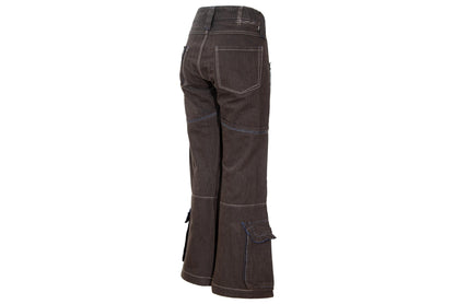 S/S 2003 Marithé + François Girbaud flared low waist brown cotton multi pocket pants