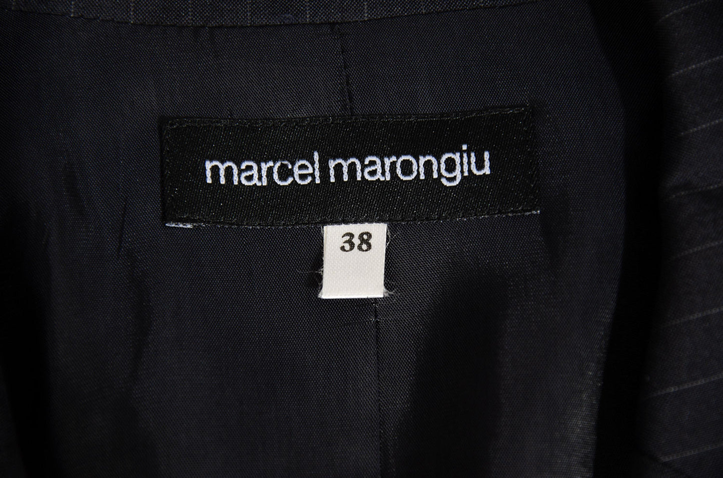 S/S 2002 Marcel Marongiu two piece suit with black lace details / Made in France
